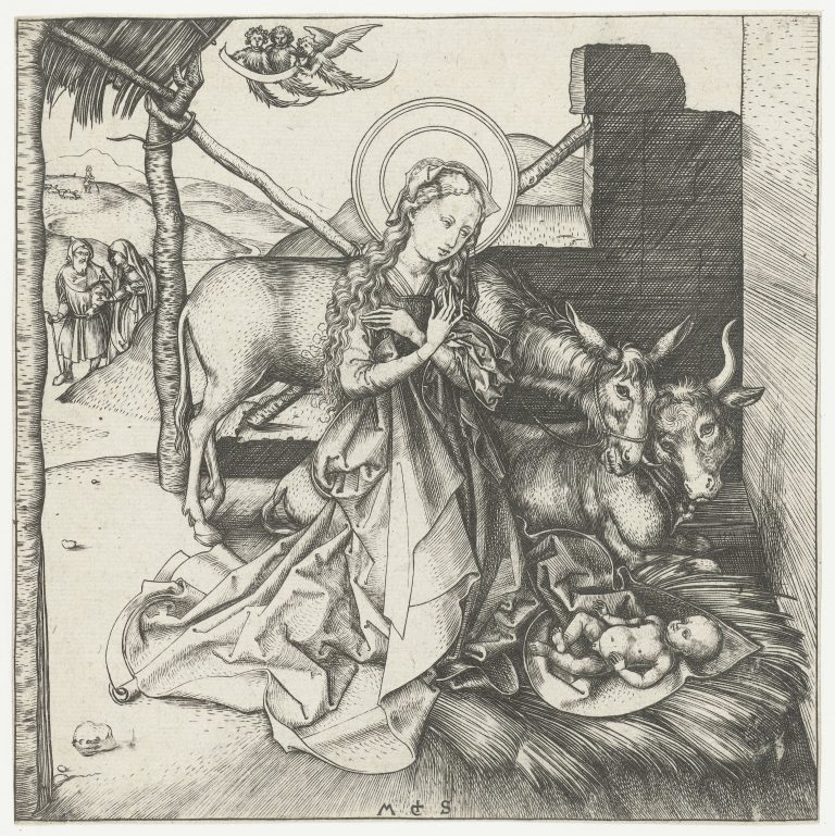 Martin Schongauer, Nativity of Christ, ca. 1470-1491 <br>Rijksmuseum, Amsterdam, http://hdl.handle.net/10934/RM0001.COLLECT.30083